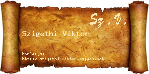 Szigethi Viktor névjegykártya